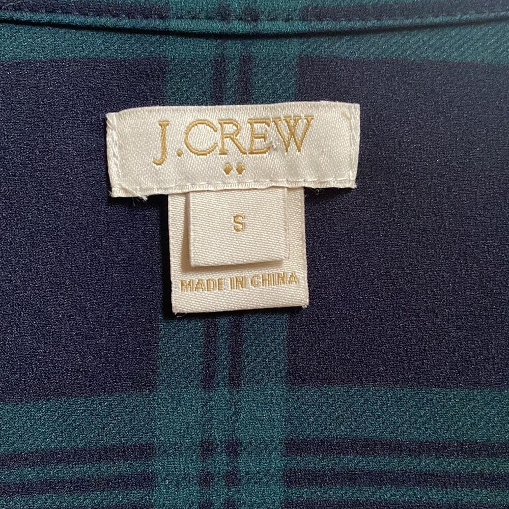 J. Crew Pleat Front Tartan Print Shirt (Size S) - Picture 5 of 5